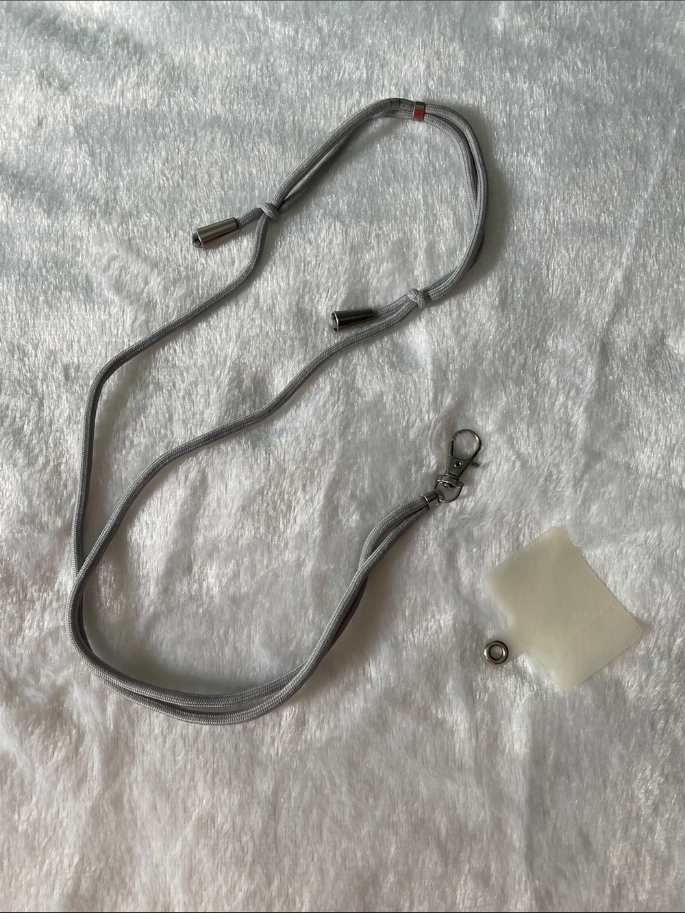 Gray Adjustable Lanyard with Metal Clasp